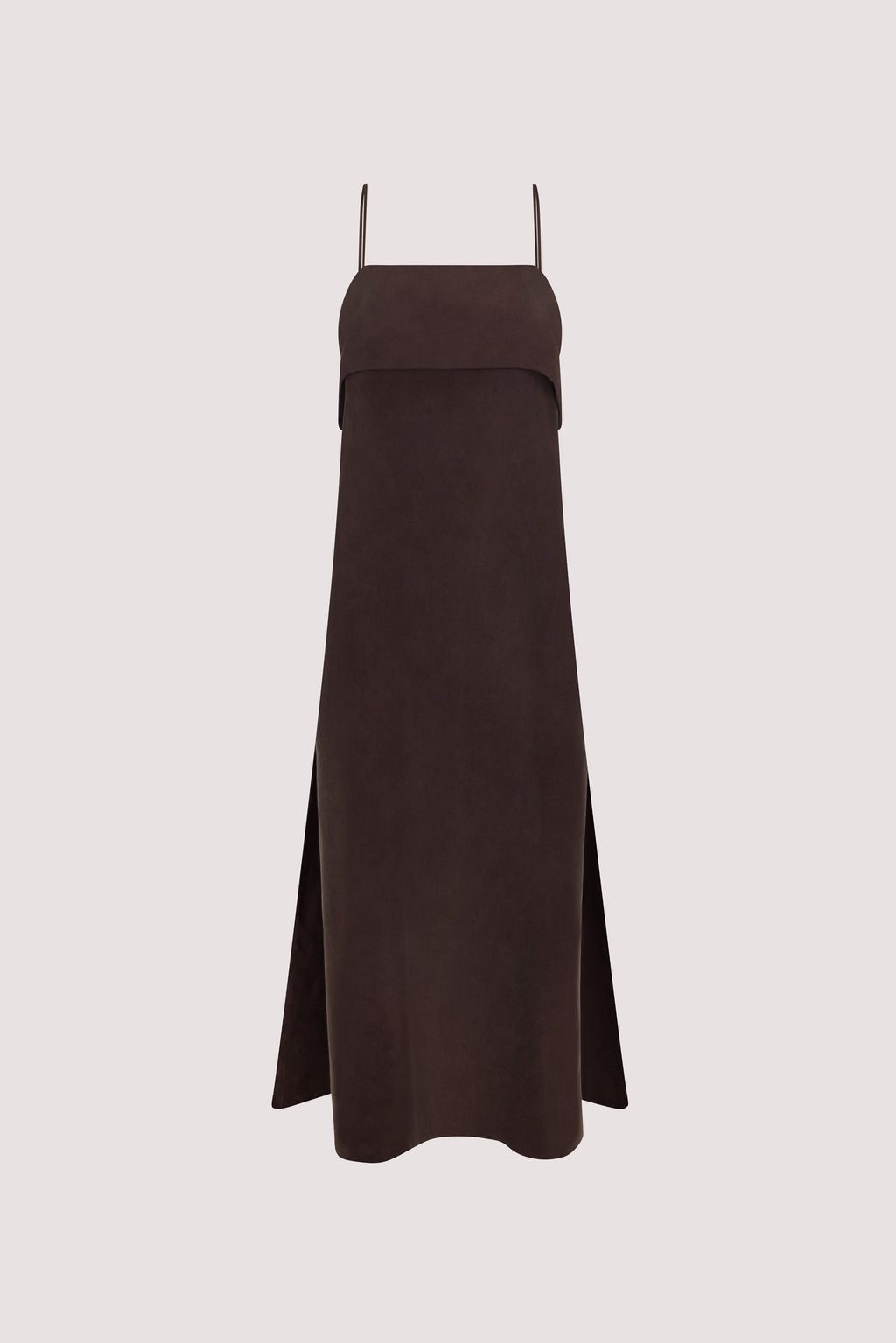 IDA PLUM CHOC CUPRO MIDI DRESS