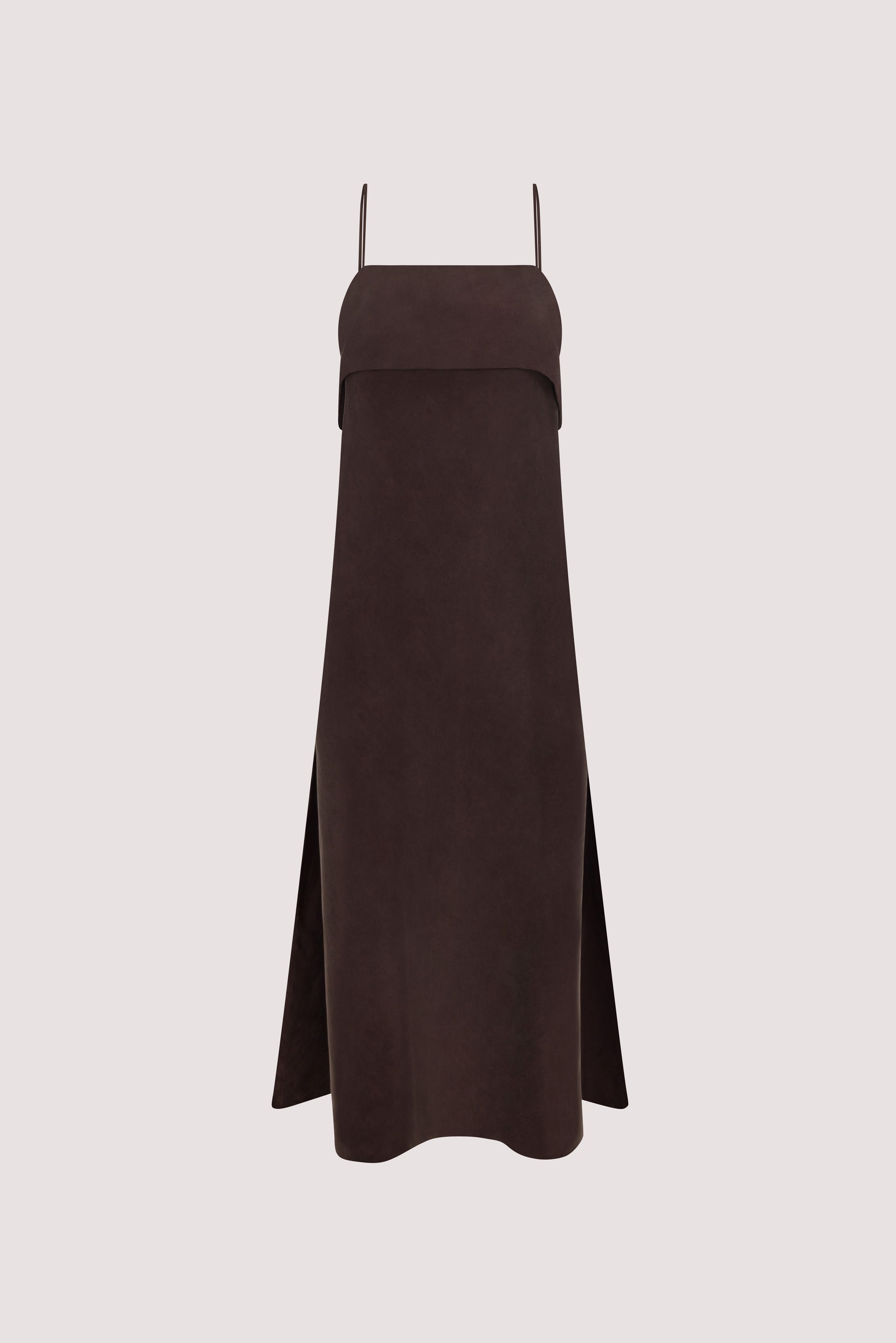 IDA PLUM CHOC CUPRO MIDI DRESS
