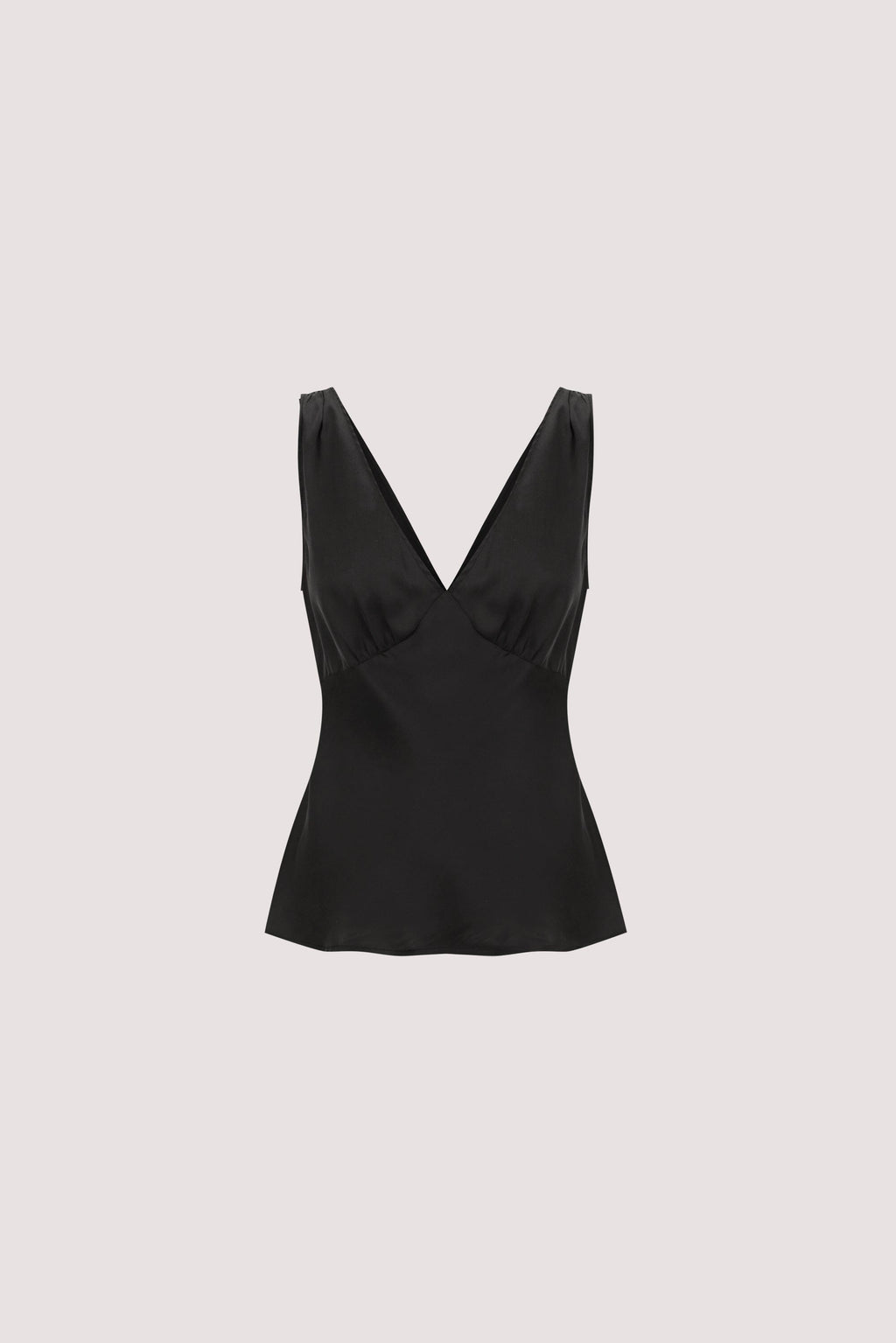 JORJA BLACK SLEEVELESS SILK TOP