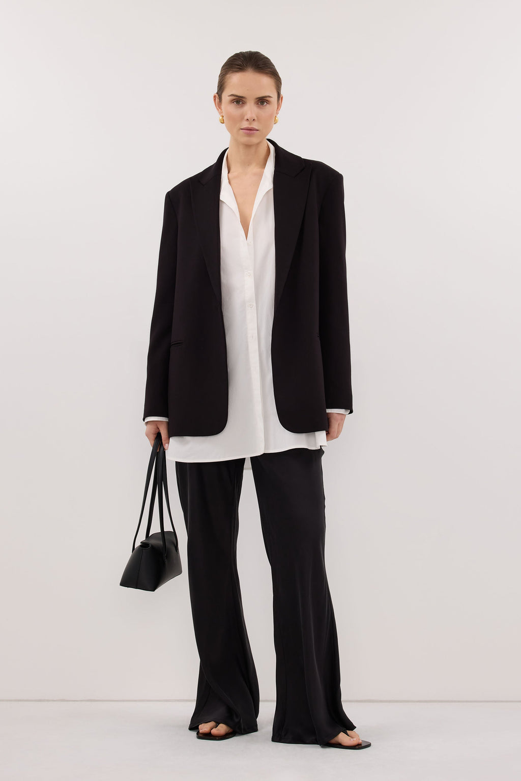 MELANI BLACK SILK BIAS PANT