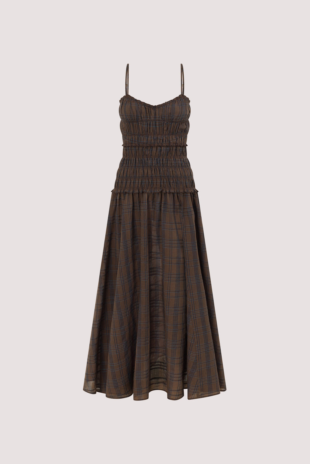 PETRA CHOC CHECK MIDI DRESS