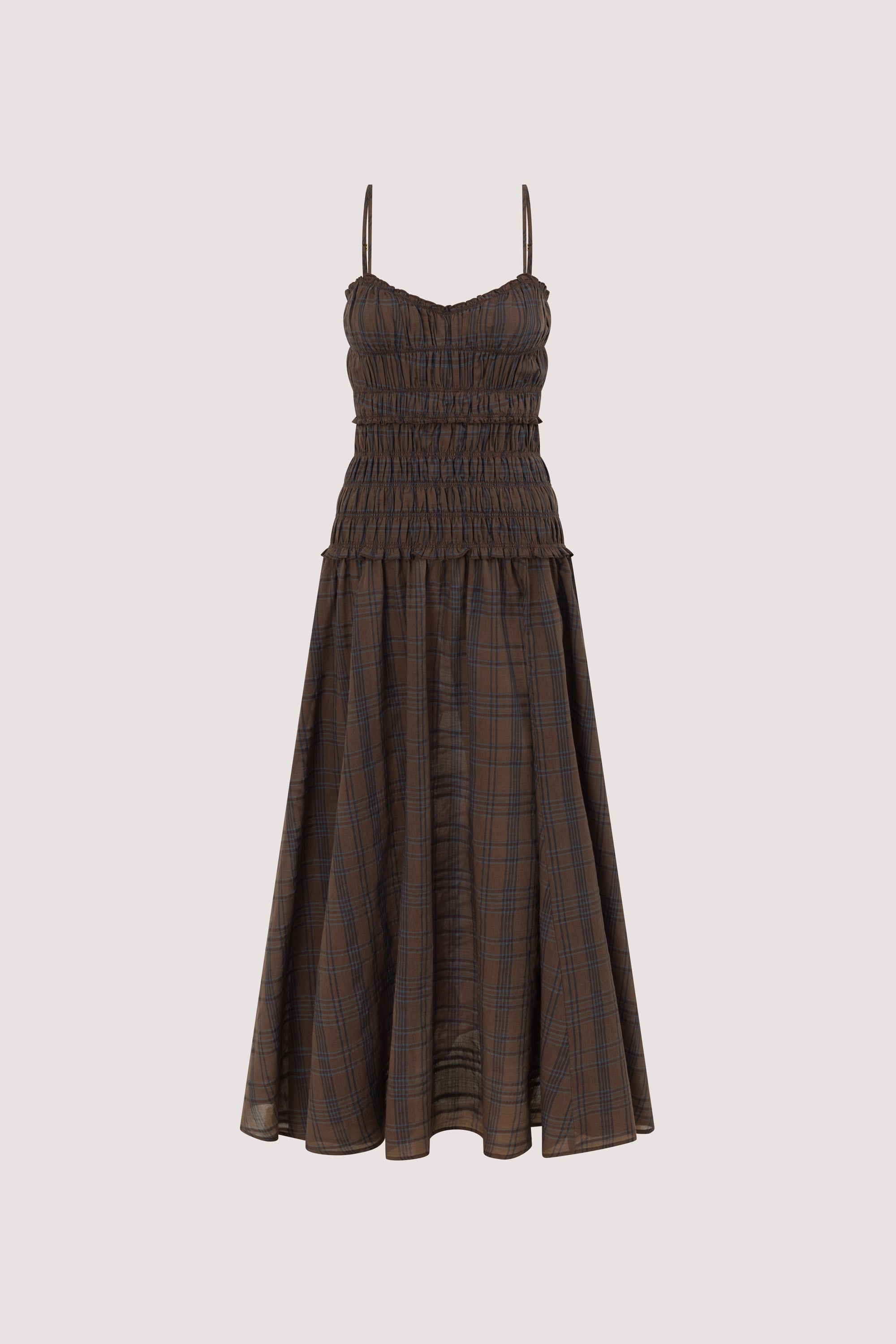 PETRA CHOC CHECK MIDI DRESS