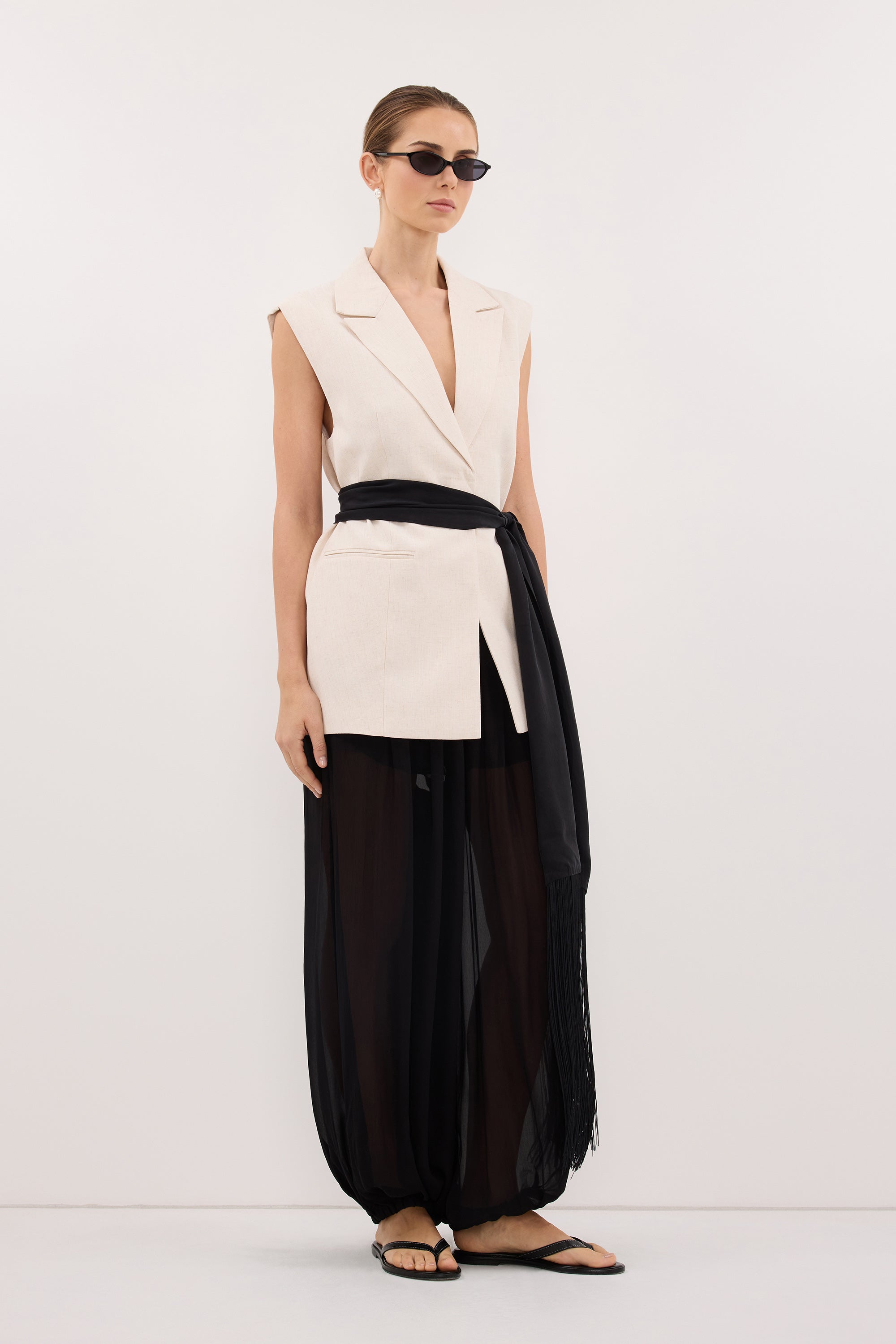 ROSALIE CREAM MARLE WRAP VEST