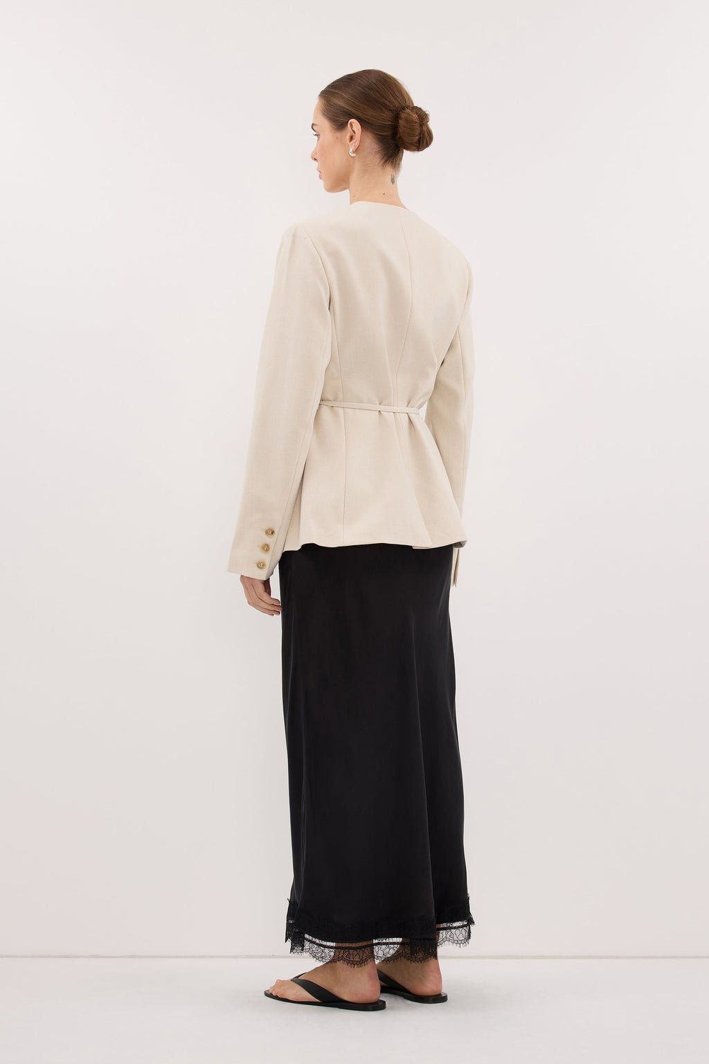 CYRUS BONE COLLARLESS BLAZER