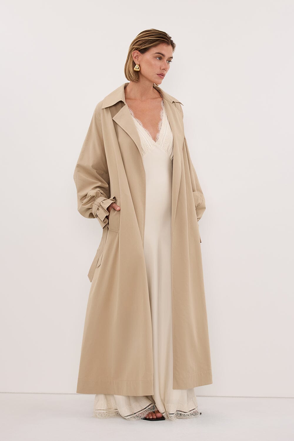 NINA STONE LIGHTWEIGHT TRENCH COAT