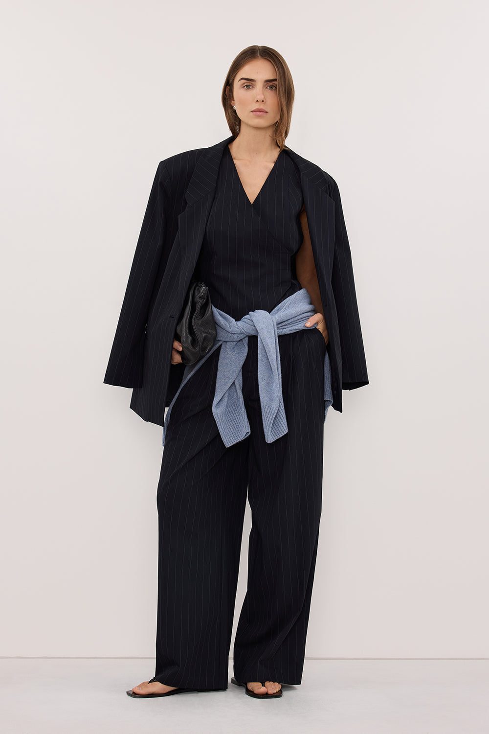 SIAN INK PINSTRIPE OVERSIZED BLAZER