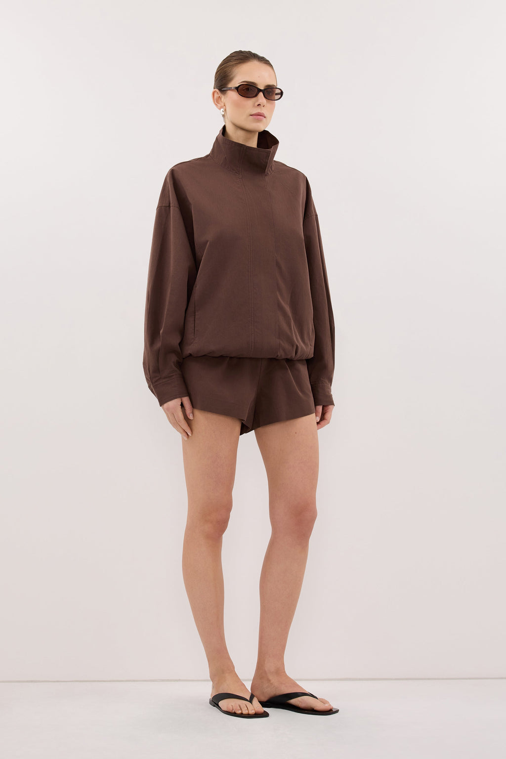 RORY MILK CHOC LIGHTWEIGHT TRACK JACKET