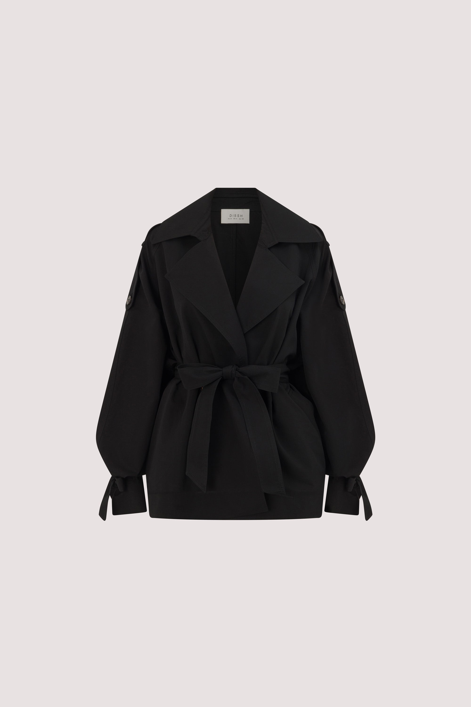 NINA BLACK LIGHTWEIGHT MINI TRENCH