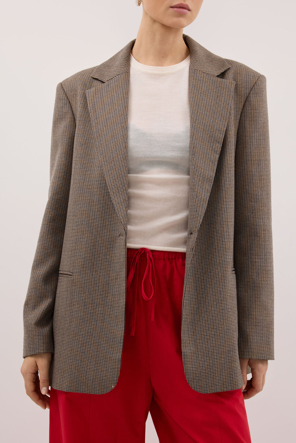 ELLORY BUFF OVERSIZED HOUNDSTOOTH BLAZER