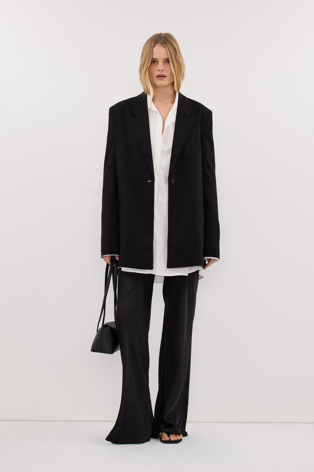 KEATON BLACK SLIM LONGLINE BLAZER