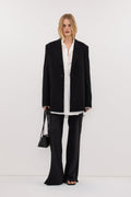 KEATON BLACK SLIM LONGLINE BLAZER