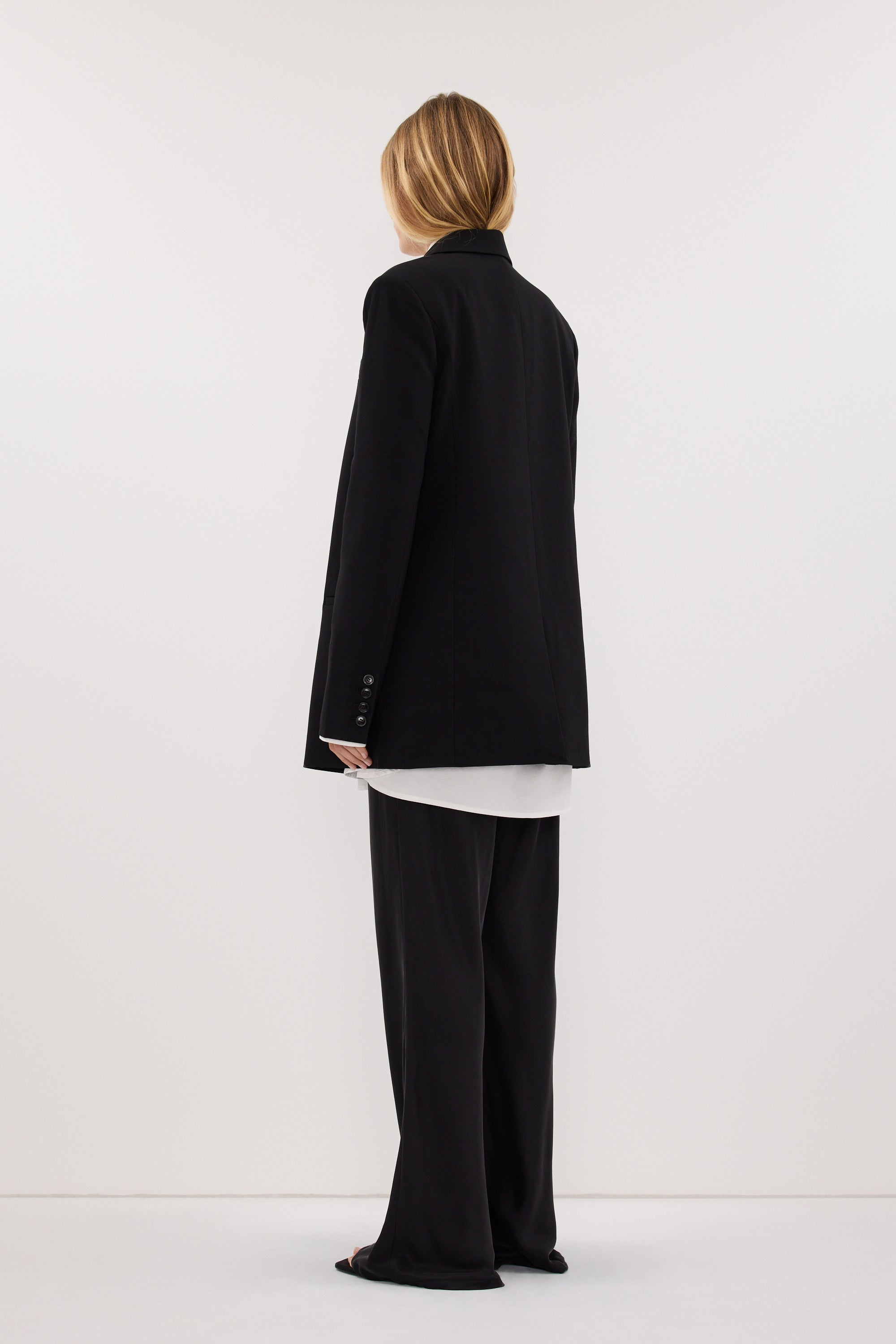 KEATON BLACK SLIM LONGLINE BLAZER