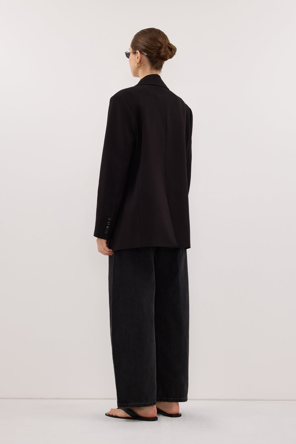 KEATON BLACK SLIM LONGLINE BLAZER