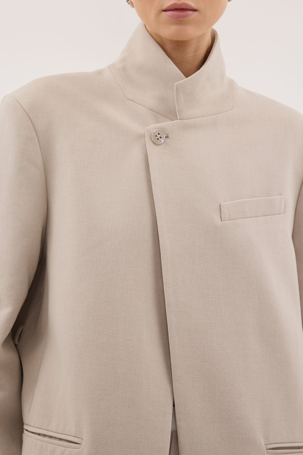VIDA MUSHROOM STAND COLLAR BLAZER