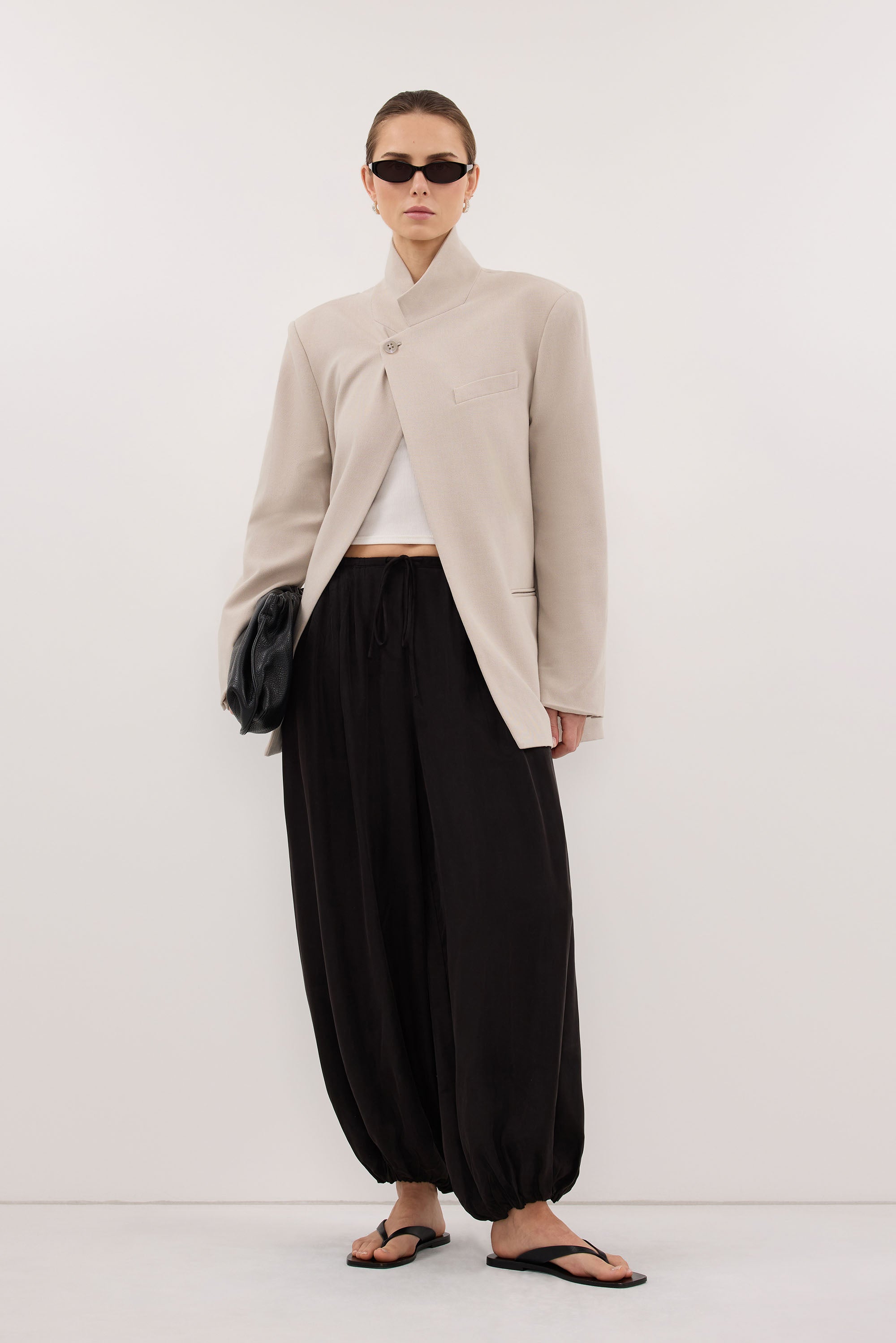 VIDA MUSHROOM STAND COLLAR BLAZER
