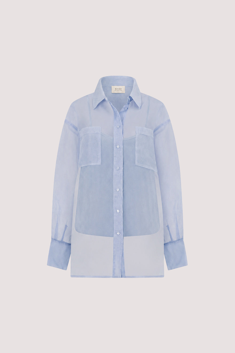 SIAN DUSTY BLUE SILK ORGANZA SHIRT