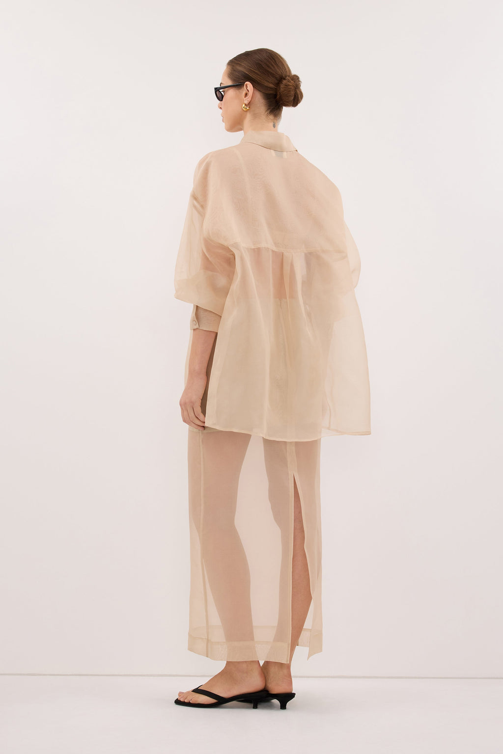 SIAN GOLD SILK ORGANZA SHIRT