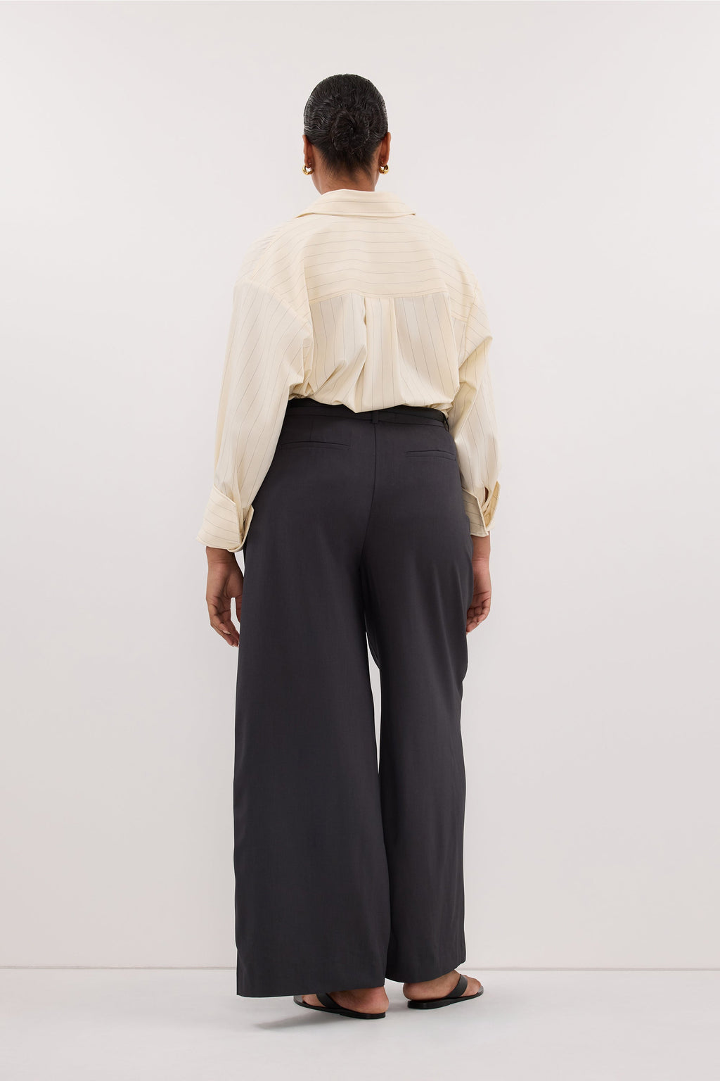 SIAN CREAM PINSTRIPE LONG SLEEVE SHIRT
