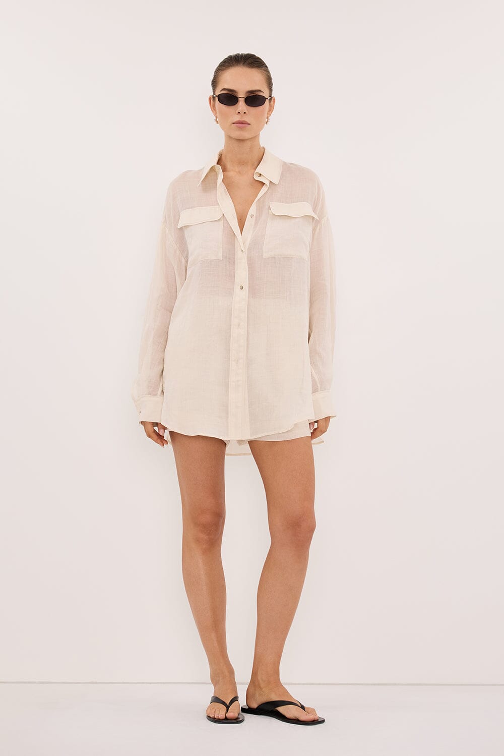 TENLEY SANDSTONE RAMIE SHIRT