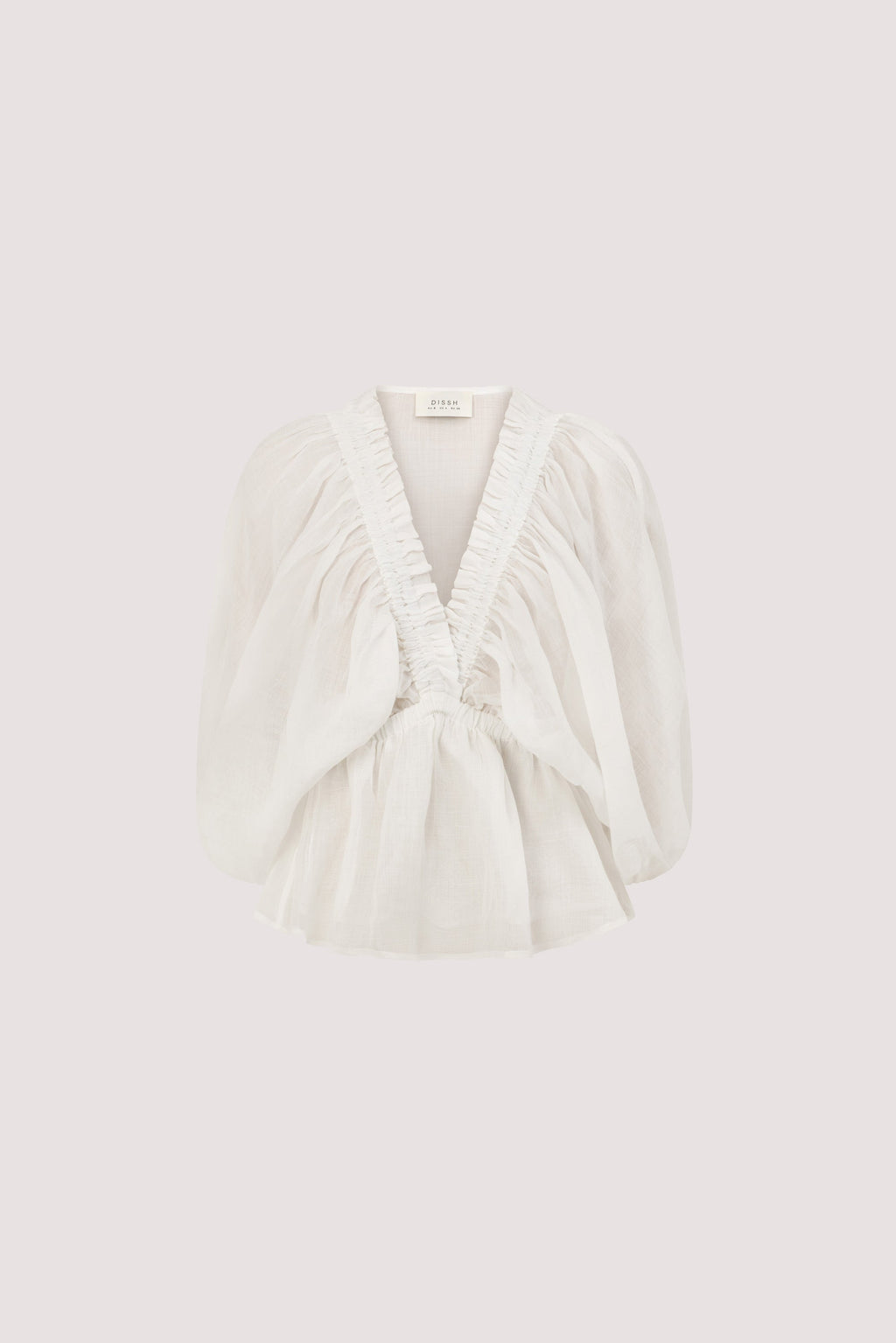 BRIELLE WHITE RAMIE LONG SLEEVE TOP