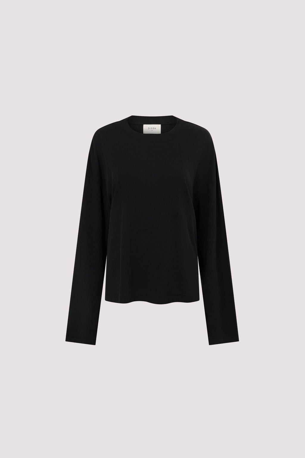 SLOANE BLACK LONG SLEEVE CREW KNIT TOP