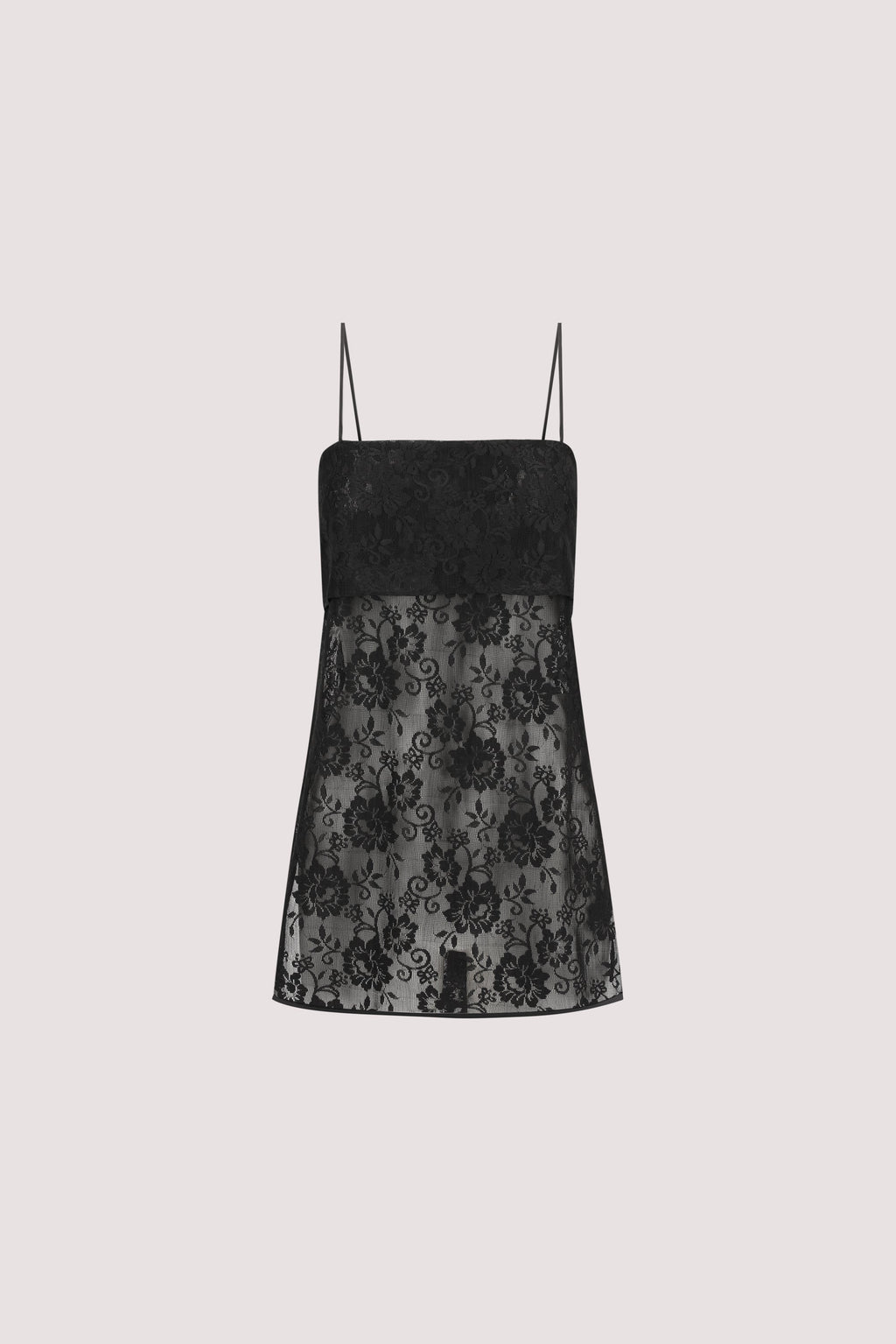 ANYA BLACK LACE WATERFALL TOP