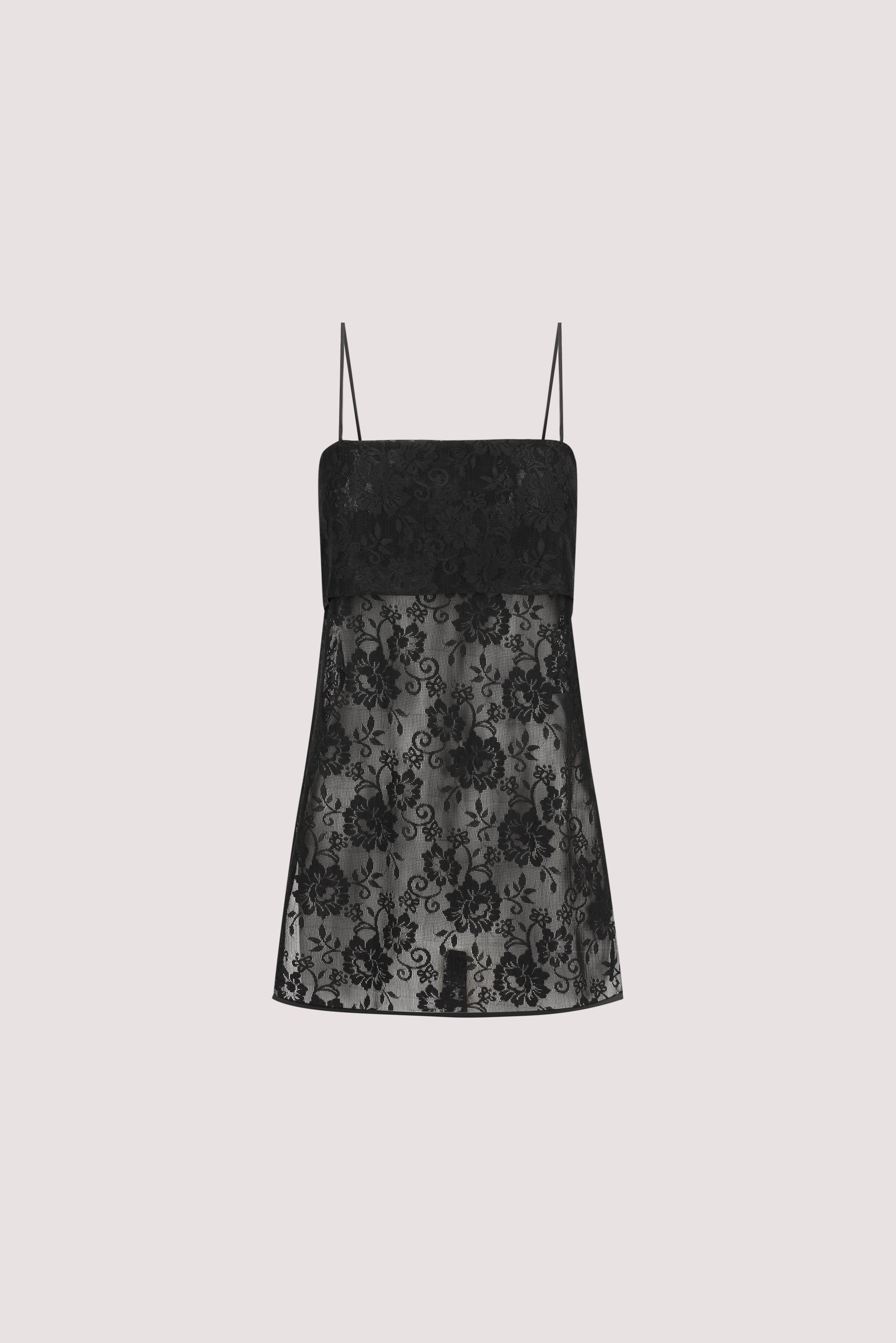 ANYA BLACK LACE WATERFALL TOP