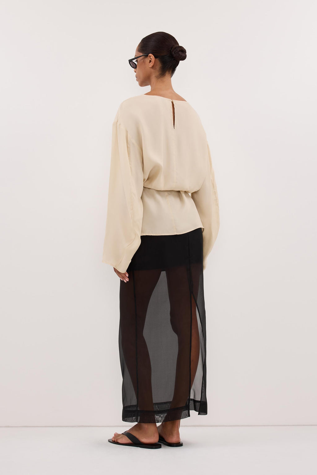 MYLAH STRAW CUPRO COCOON TOP