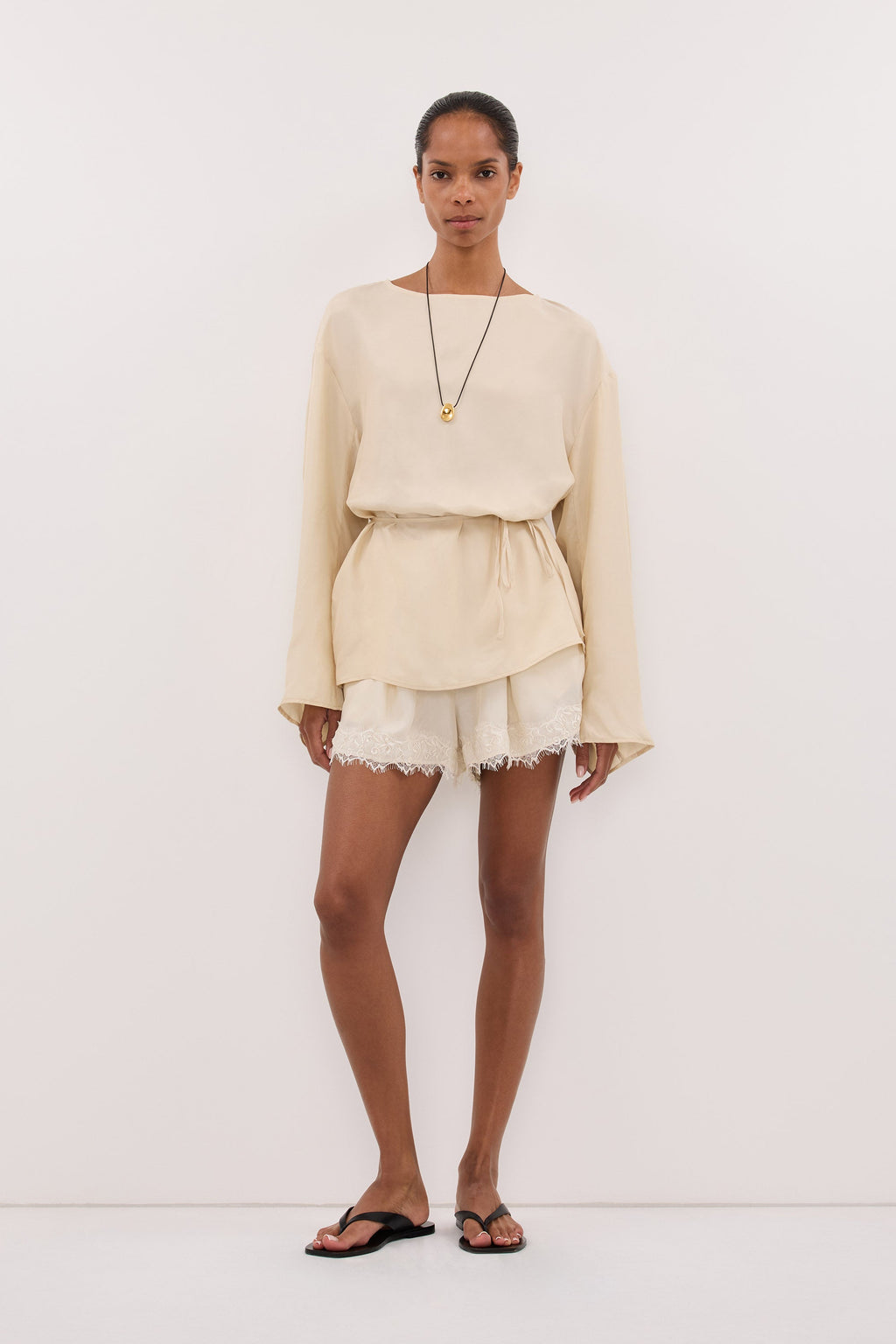 MYLAH STRAW CUPRO COCOON TOP