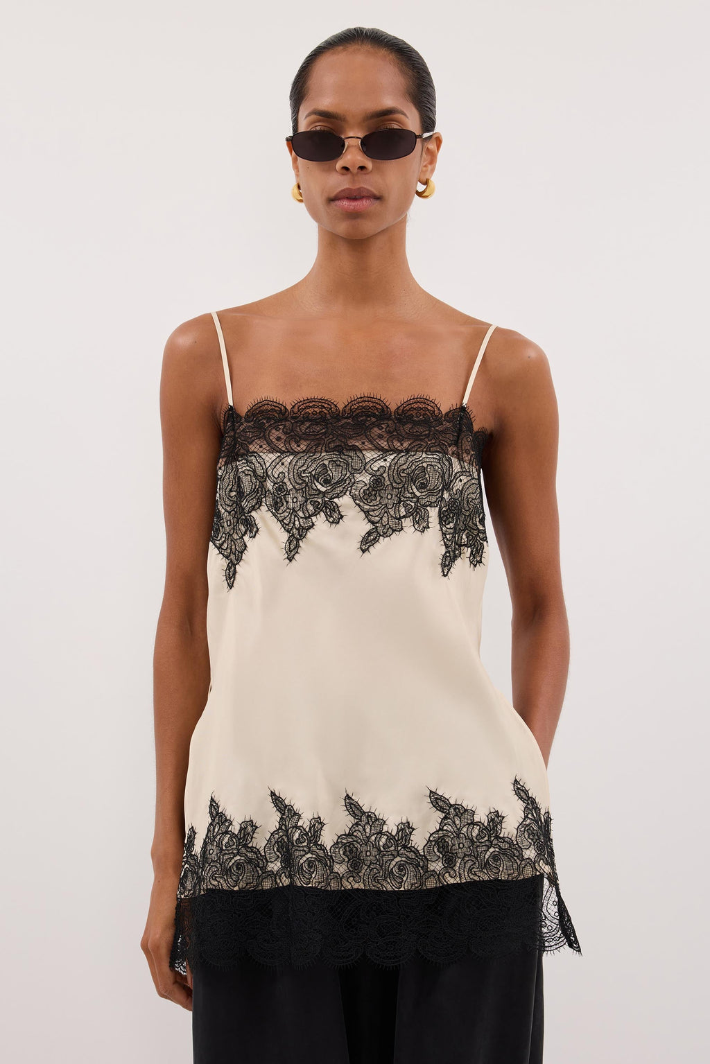 MINA STRAW CUPRO LACE TOP