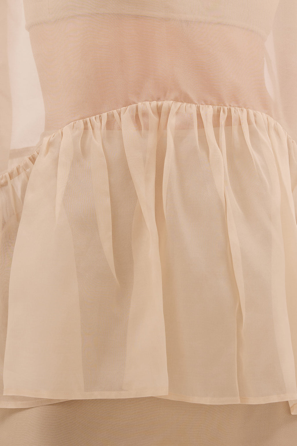SIAN GOLD SILK ORGANZA DROP WAIST TOP