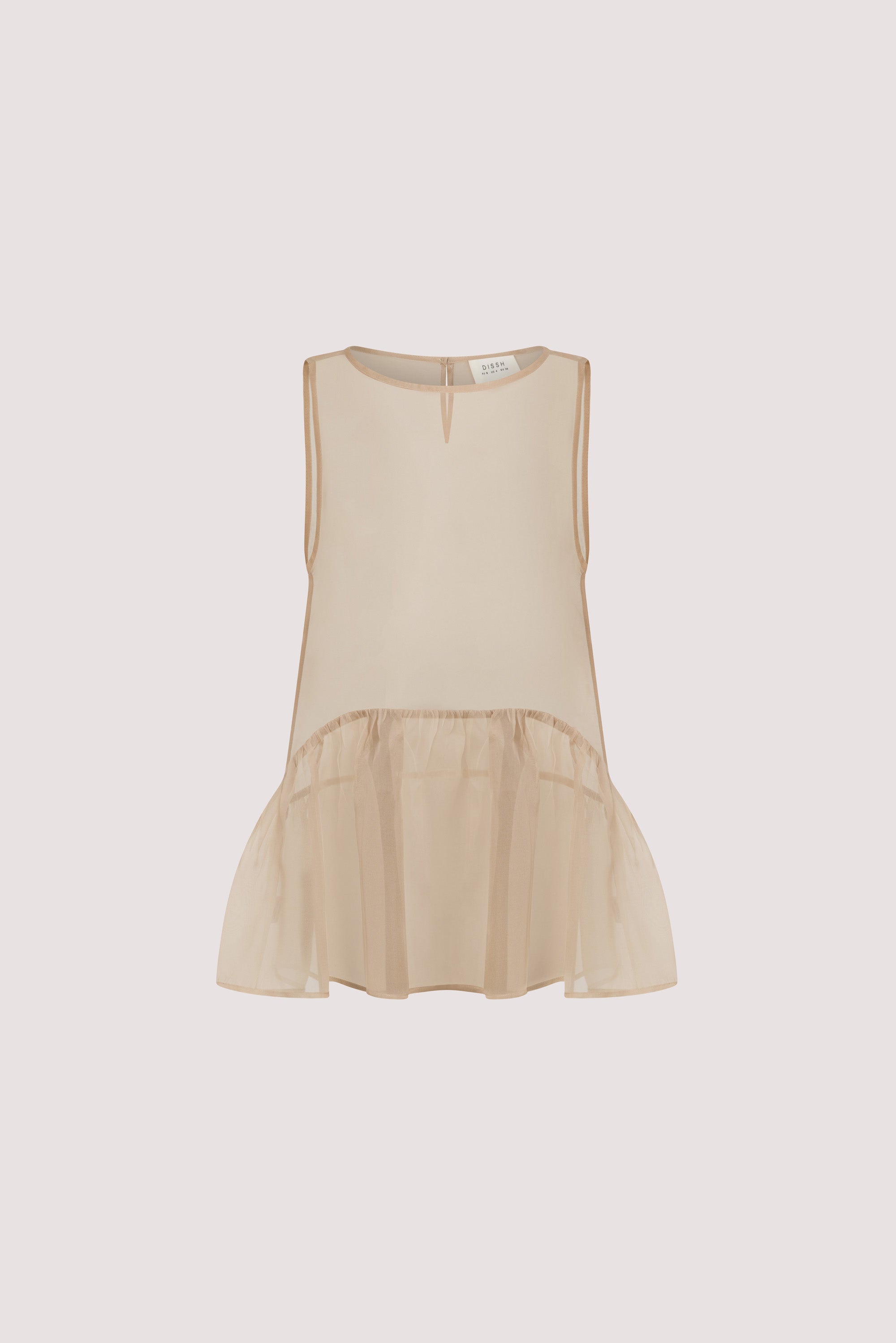 SIAN GOLD SILK ORGANZA DROP WAIST TOP
