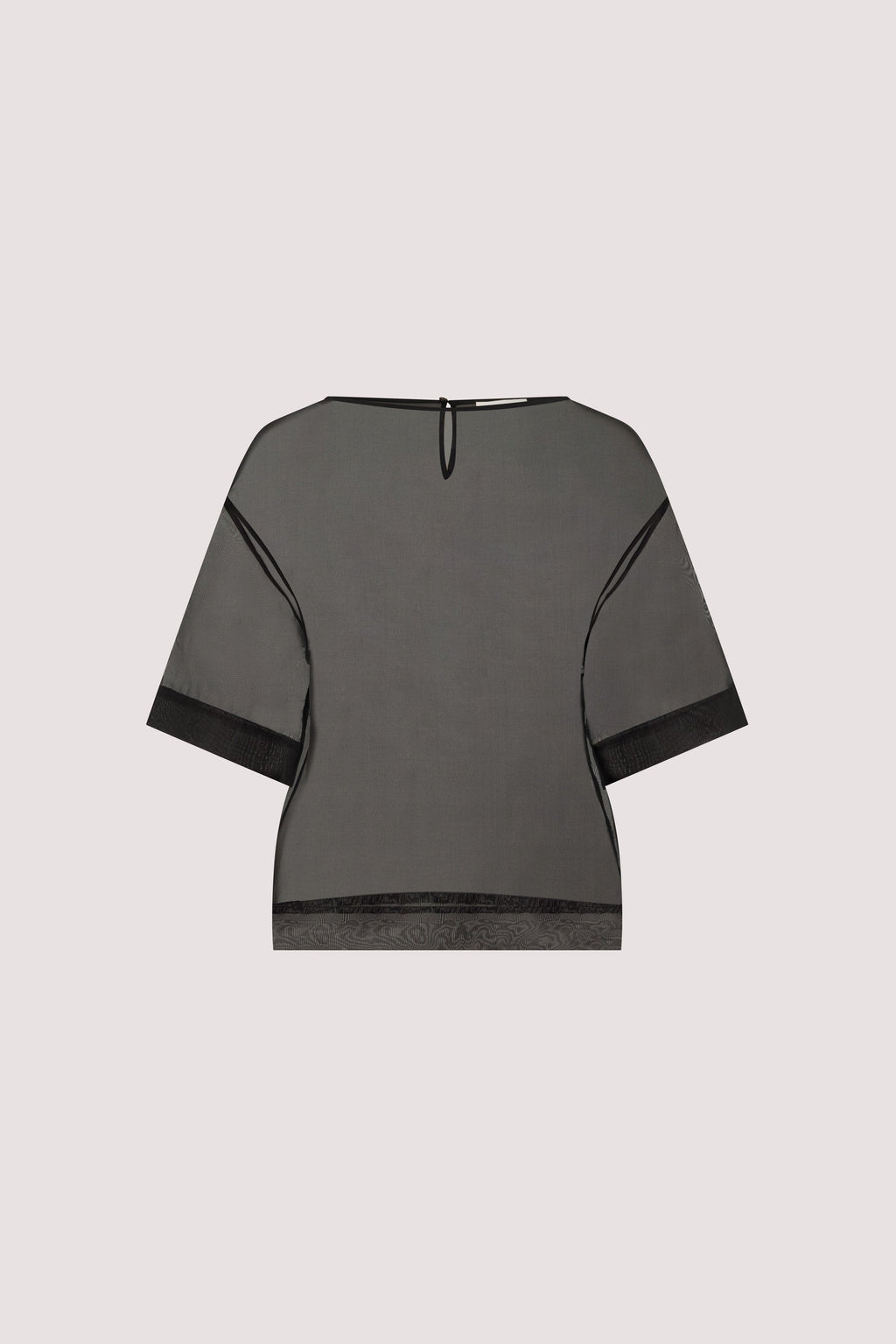 SIAN BLACK SILK ORGANZA TEE