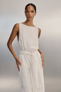FIORA WHITE CUPRO FRINGE TOP