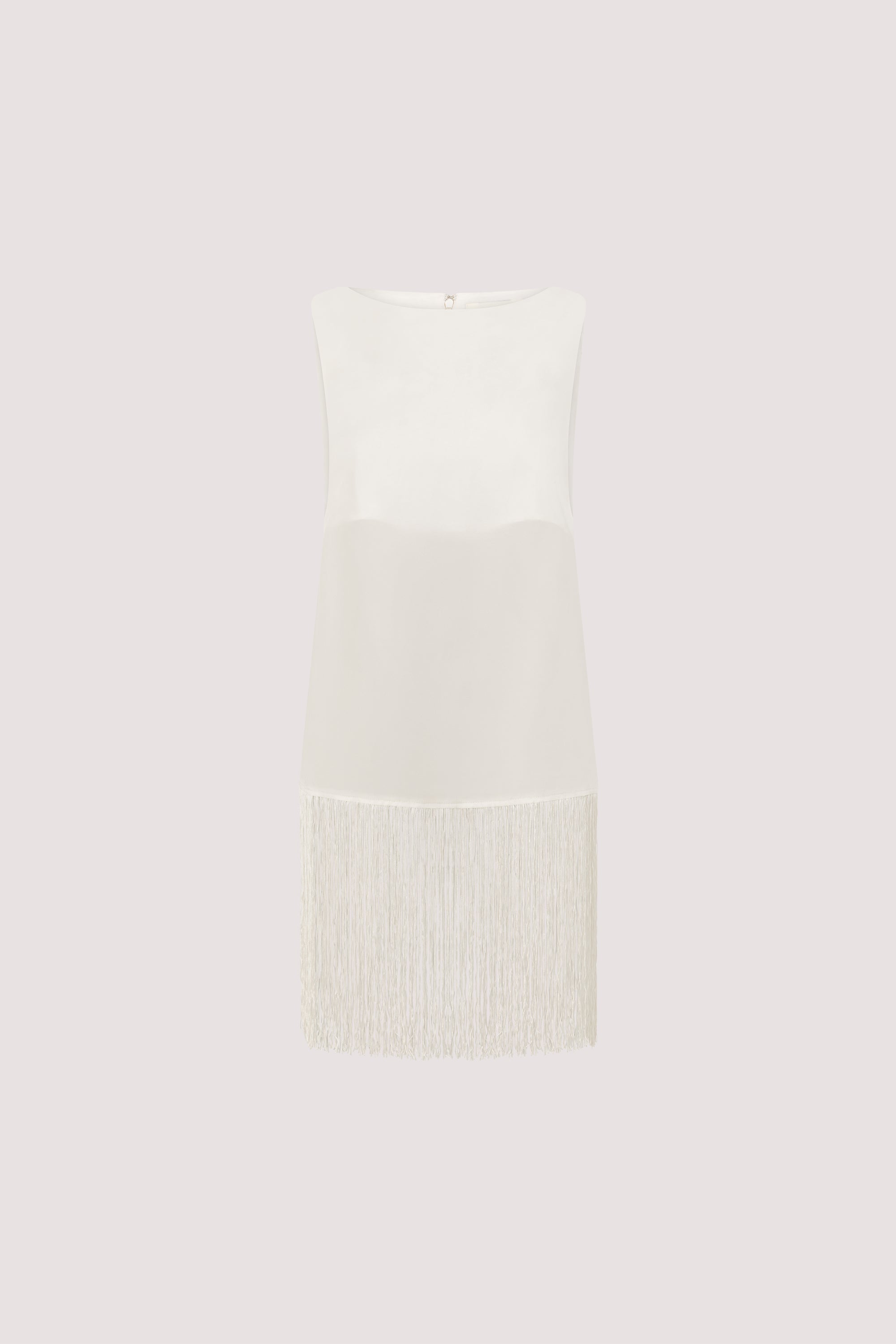 FIORA WHITE CUPRO FRINGE TOP