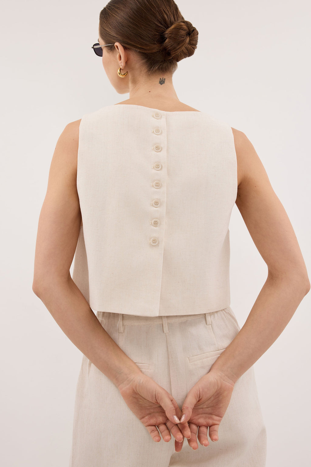 ROSALIE CREAM MARLE SHELL TOP