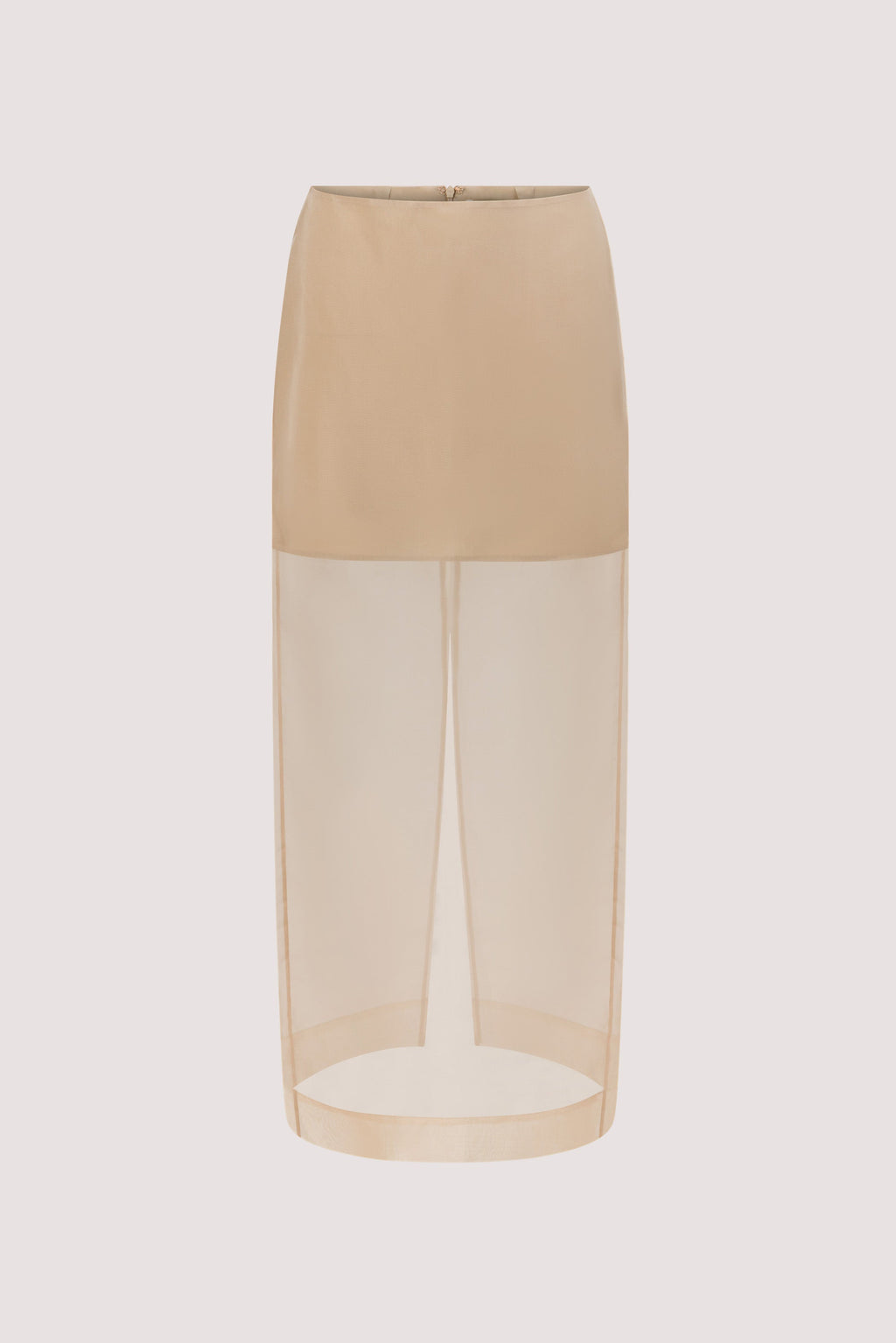 SIAN GOLD SILK ORGANZA MIDI SKIRT