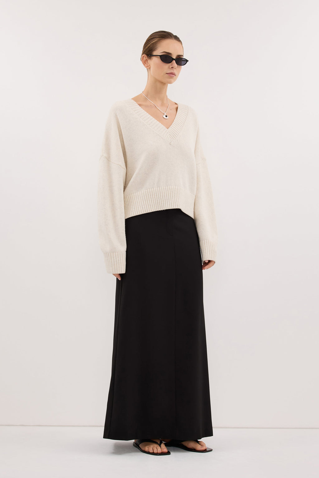 PARKER BLACK TAILORED MAXI SKIRT