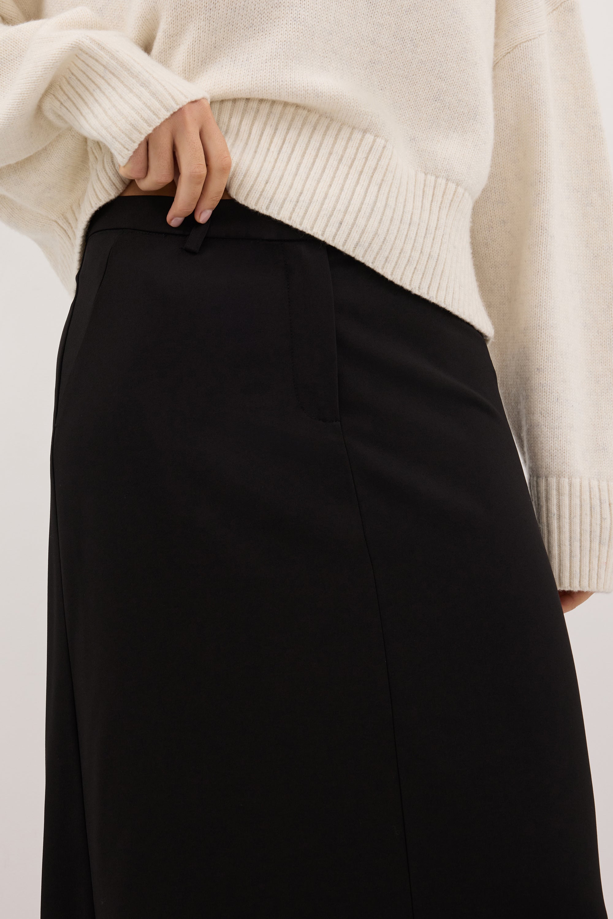 PARKER BLACK TAILORED MAXI SKIRT
