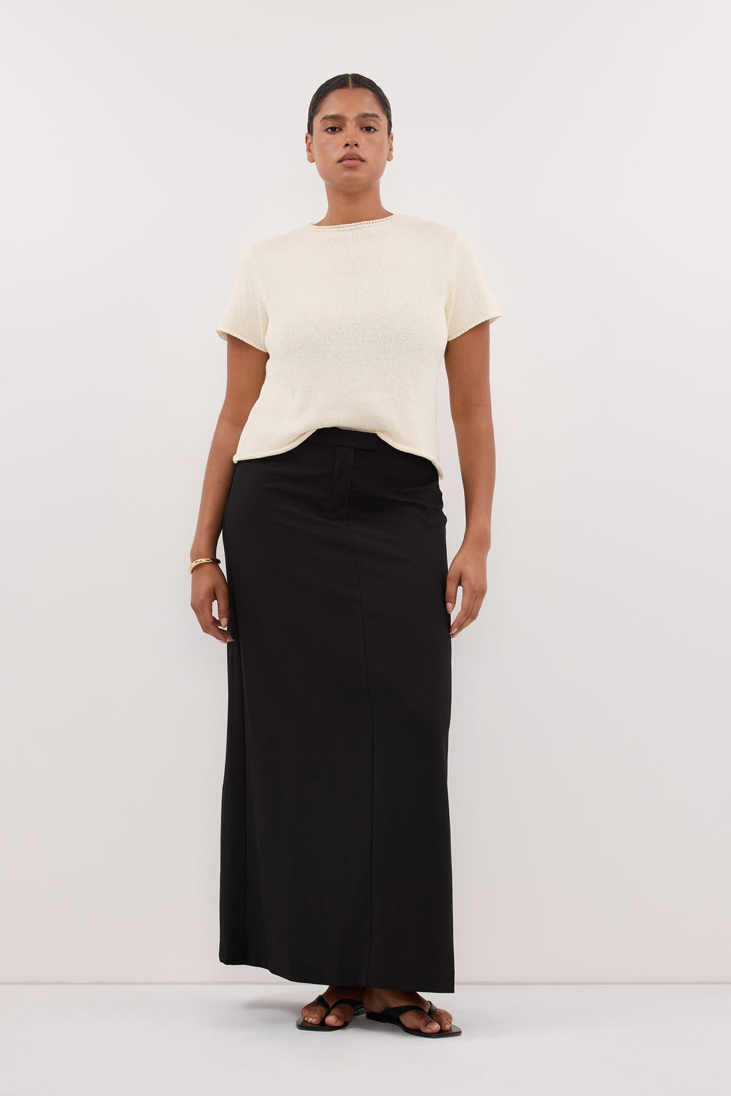 PARKER BLACK TAILORED MAXI SKIRT