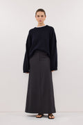PARKER GREY TAILORED MAXI SKIRT
