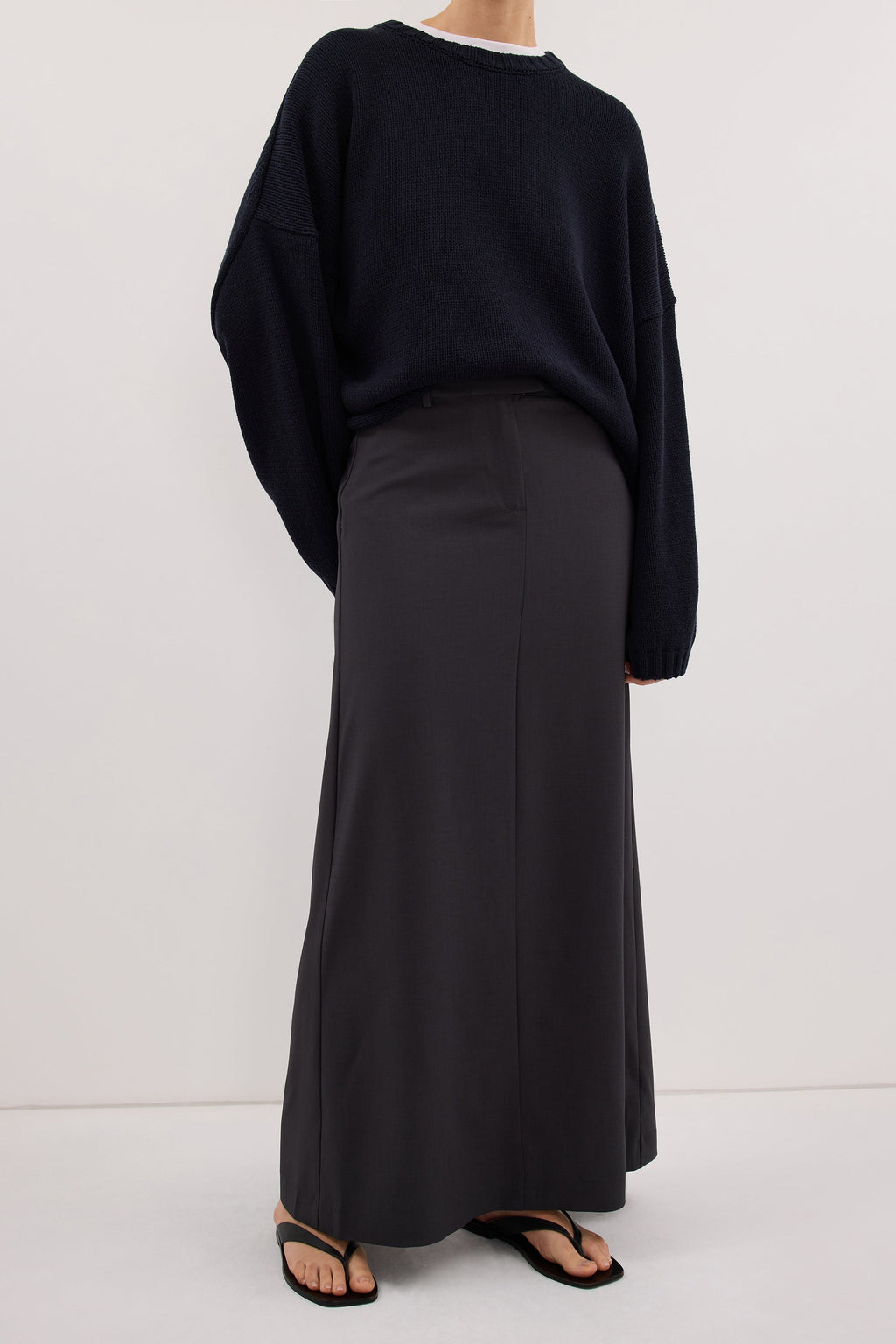 PARKER GREY TAILORED MAXI SKIRT