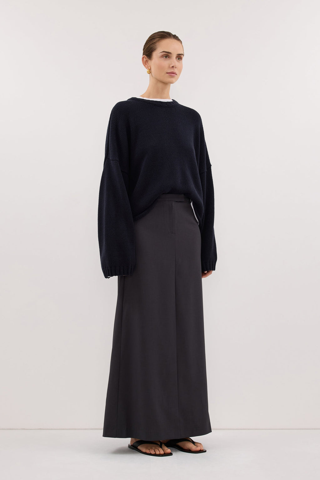 PARKER GREY TAILORED MAXI SKIRT