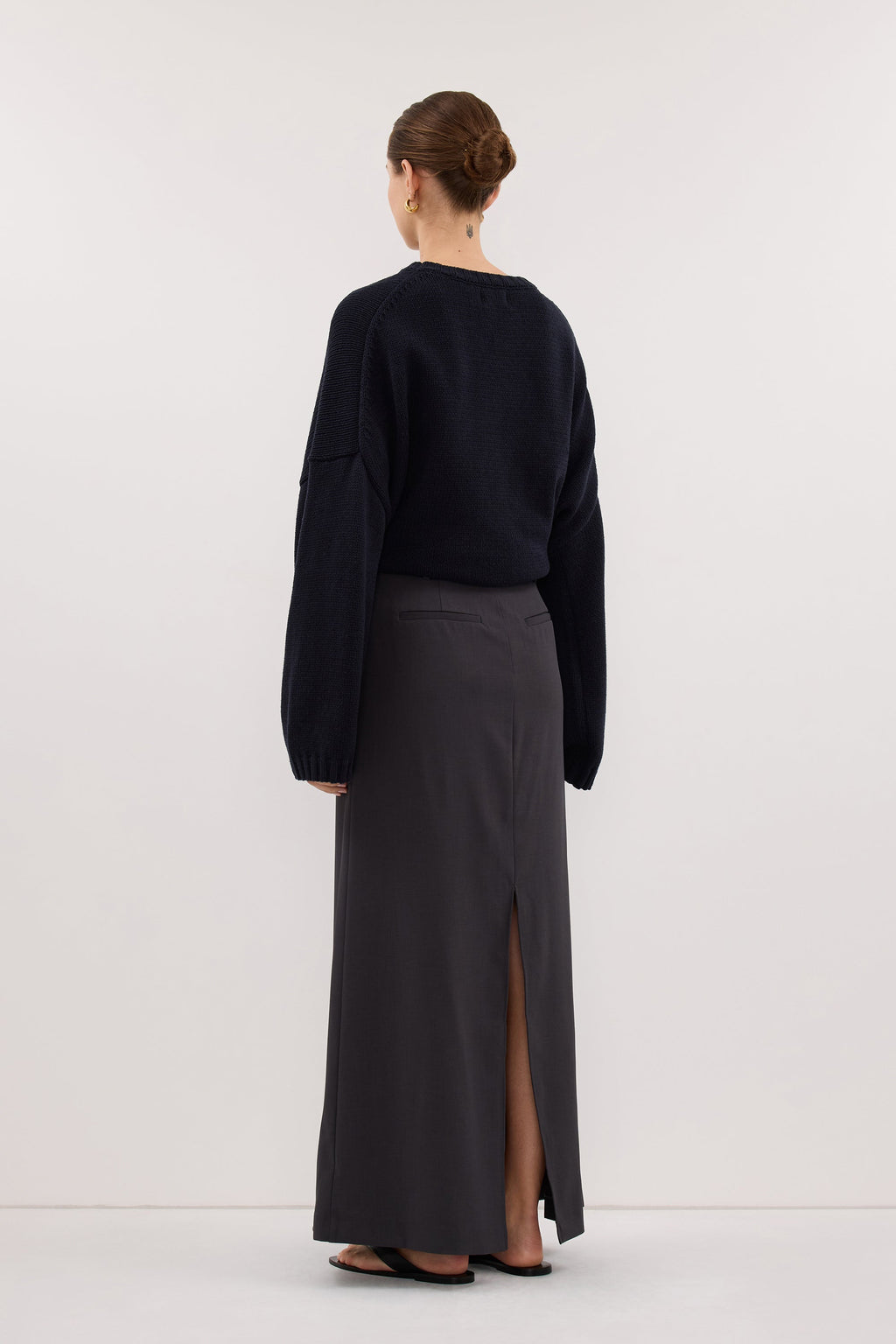 PARKER GREY TAILORED MAXI SKIRT