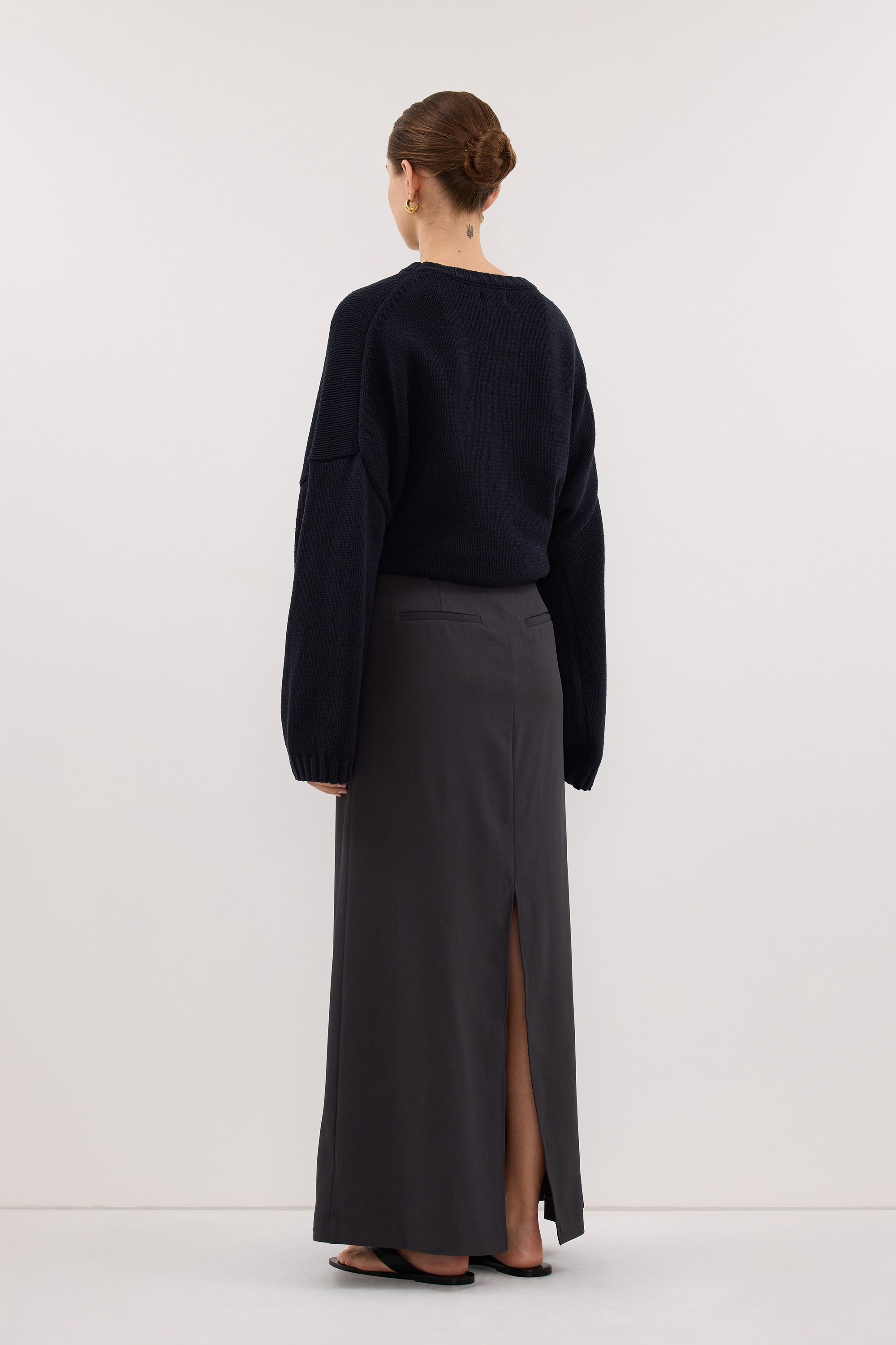 PARKER GREY TAILORED MAXI SKIRT