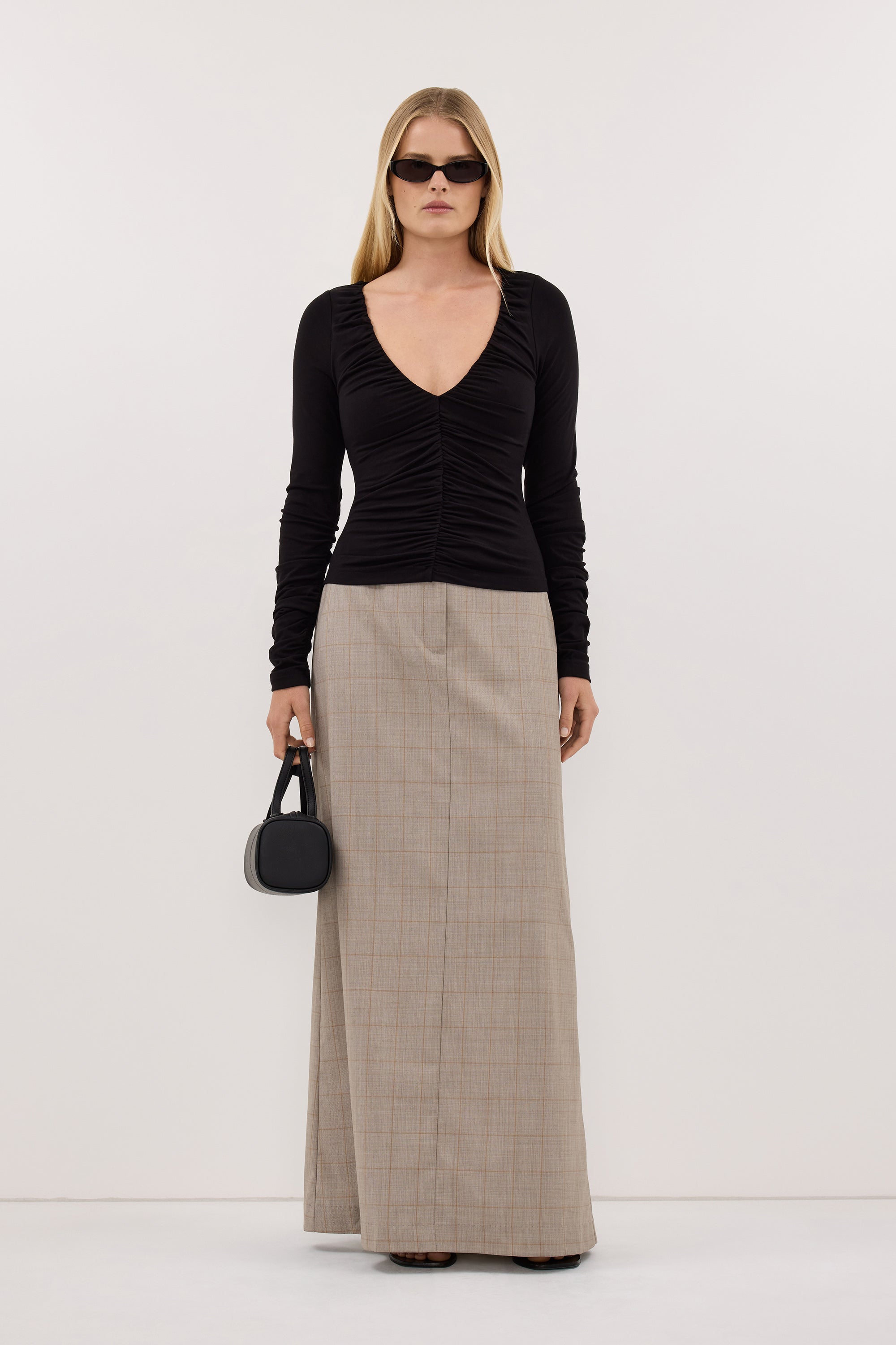 KALILA ASH A-LINE MAXI SKIRT