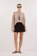 WINSOR PEAT CHOC TAILORED SKIRT