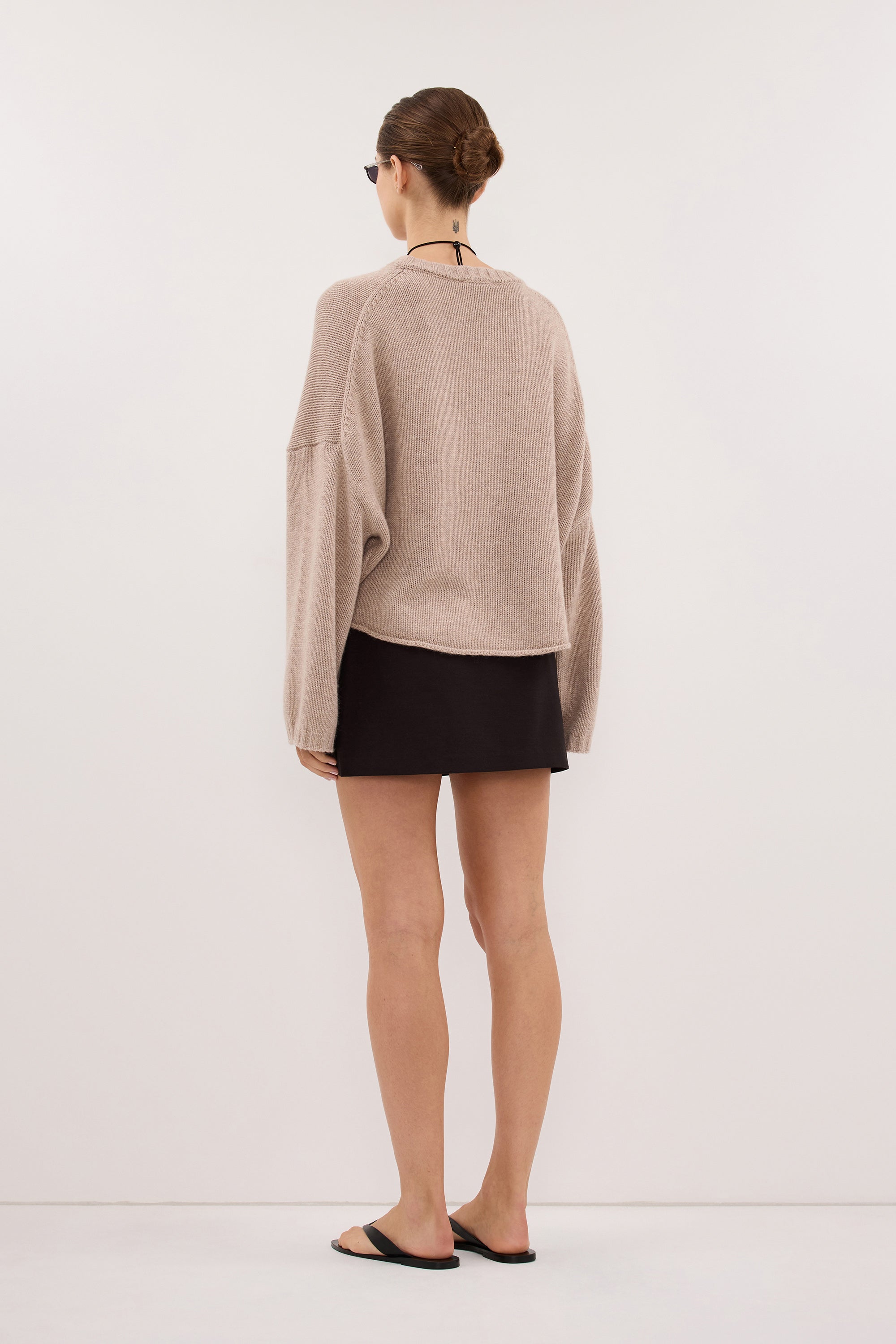 WINSOR PEAT CHOC TAILORED SKIRT