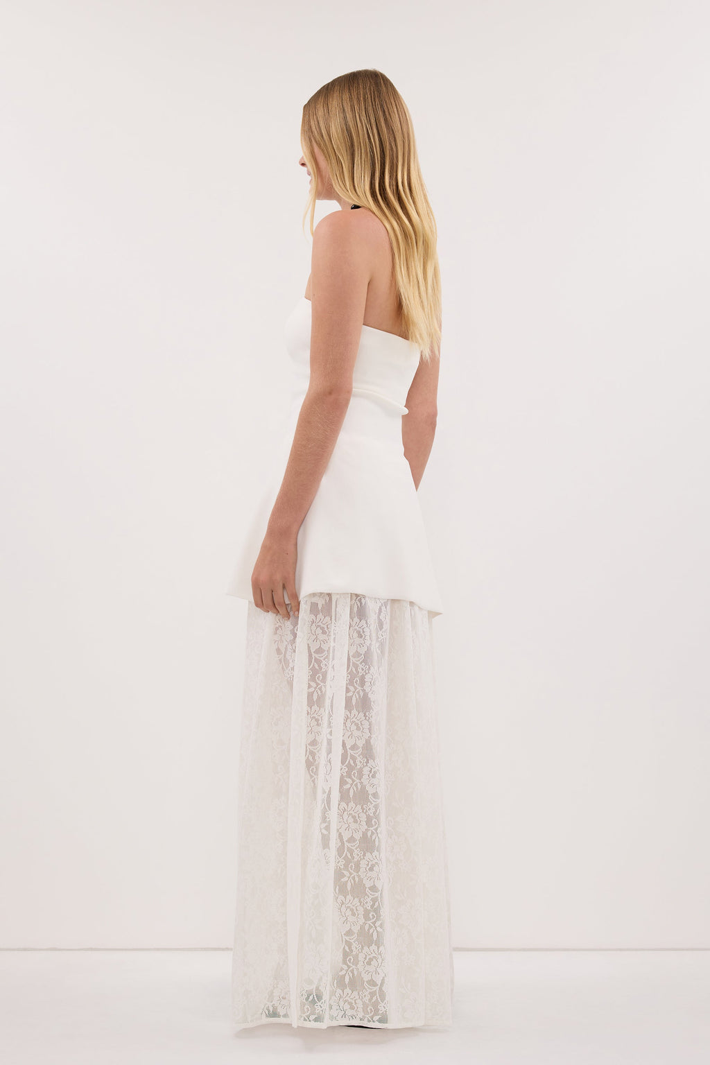 ANYA WHITE LACE MAXI SKIRT