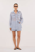 KAI DUSTY BLUE RAMIE SHORT